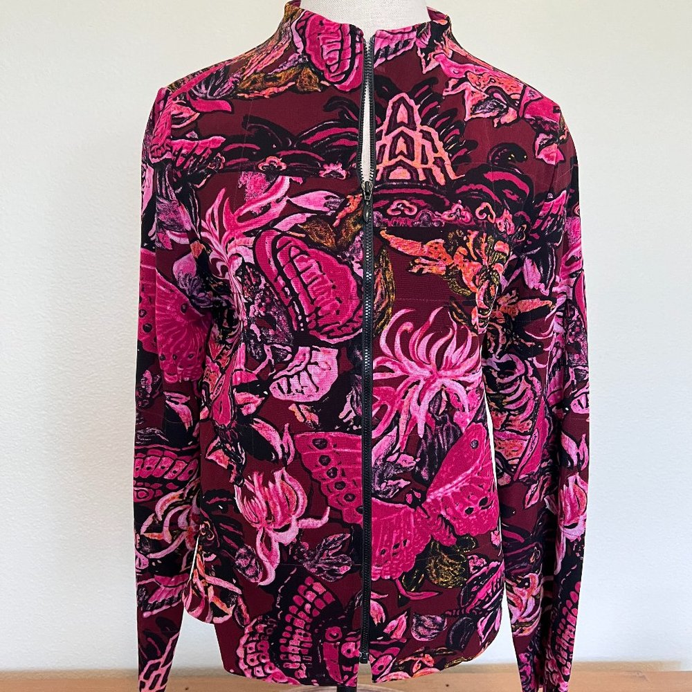 Contraire Paris - Womens Bright Fuchsia Stretch Zip Up Jacket - Size 11